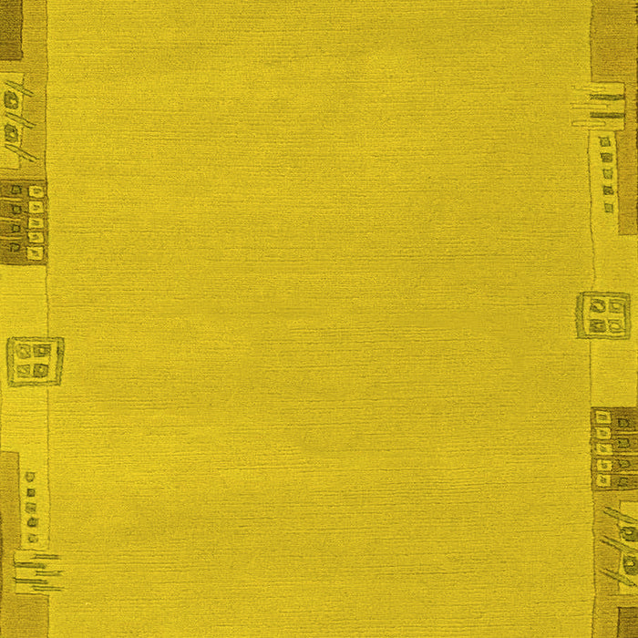 Machine Washable Abstract Yellow Modern Rug, wshabs3077yw