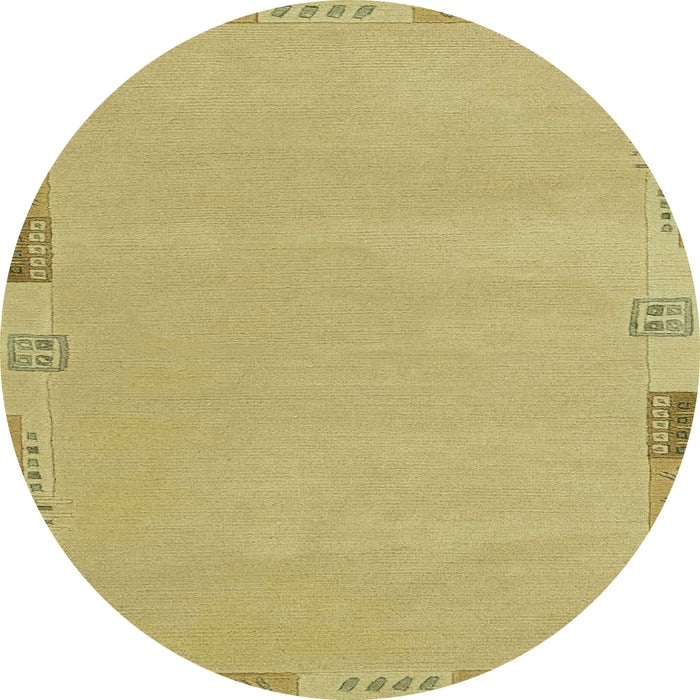 Round Abstract Metallic Gold Modern Rug, abs3077