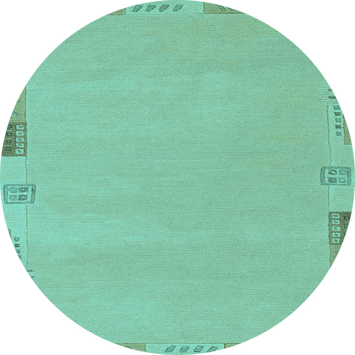 Round Abstract Light Blue Modern Rug, abs3077lblu