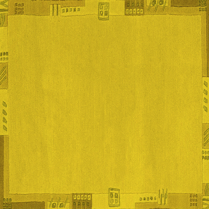 Square Abstract Yellow Modern Rug, abs3077yw