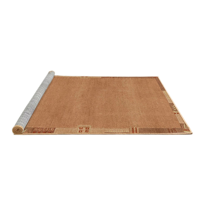 Sideview of Machine Washable Abstract Orange Rug, wshabs3078