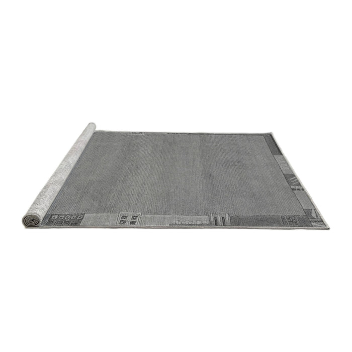 Sideview of Machine Washable Abstract Gray Modern Rug, wshabs3078gry