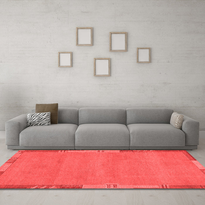 Modern Red Washable Rugs