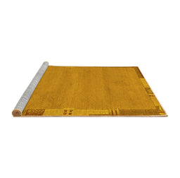Sideview of Machine Washable Abstract Yellow Modern Rug, wshabs3078yw