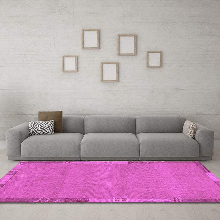 Machine Washable Abstract Purple Modern Area Rugs in a Living Room, wshabs3078pur
