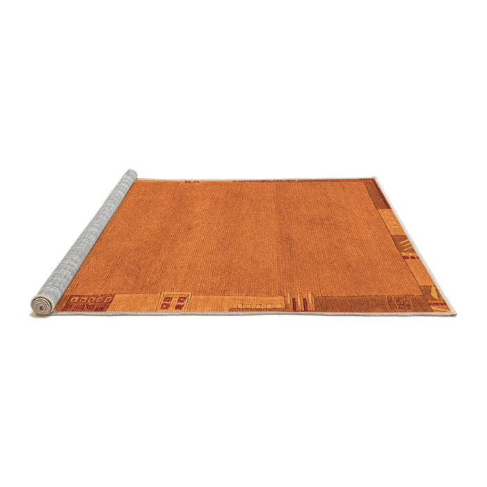 Sideview of Machine Washable Abstract Orange Modern Area Rugs, wshabs3078org