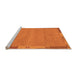 Sideview of Machine Washable Abstract Orange Modern Area Rugs, wshabs3078org