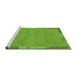 Sideview of Machine Washable Abstract Green Modern Area Rugs, wshabs3078grn