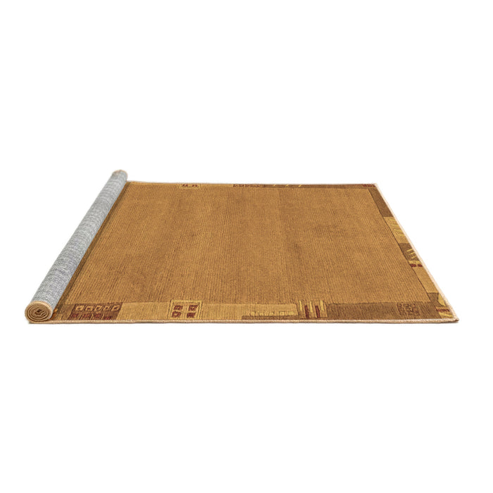 Sideview of Machine Washable Abstract Brown Modern Rug, wshabs3078brn