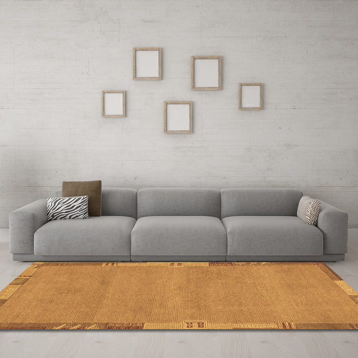 Machine Washable Abstract Brown Modern Rug in a Living Room,, wshabs3078brn