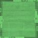 Square Abstract Emerald Green Modern Rug, abs3078emgrn