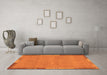 Machine Washable Abstract Orange Modern Area Rugs in a Living Room, wshabs3078org