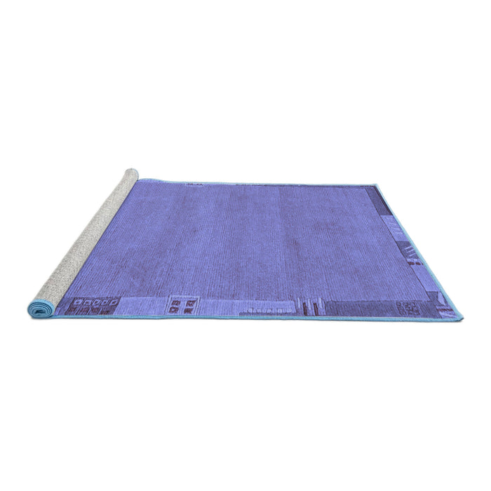 Sideview of Machine Washable Abstract Blue Modern Rug, wshabs3078blu