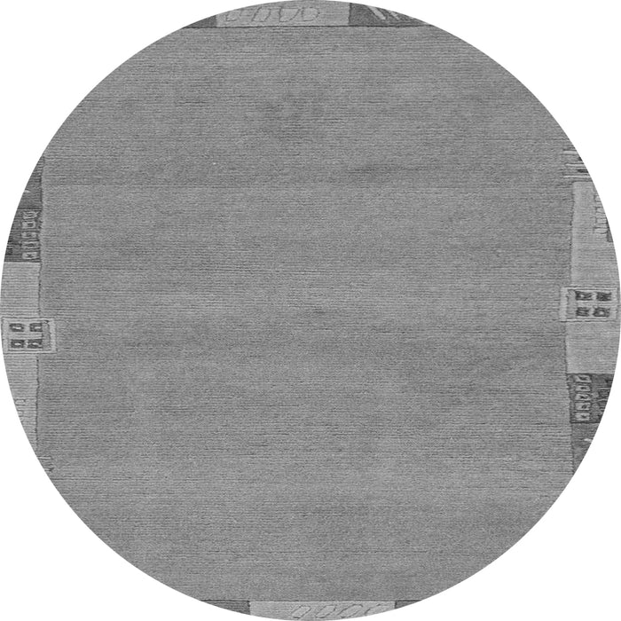 Round Machine Washable Abstract Gray Modern Rug, wshabs3078gry