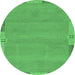 Round Abstract Emerald Green Modern Rug, abs3078emgrn