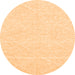 Round Machine Washable Solid Orange Modern Area Rugs, wshabs3079org