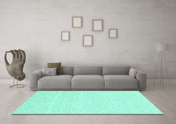 Machine Washable Solid Turquoise Modern Area Rugs in a Living Room,, wshabs3079turq