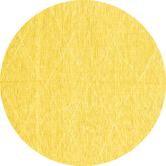 Round Solid Yellow Modern Rug, abs3079yw