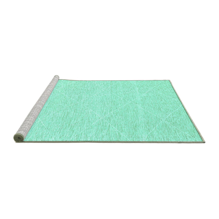 Sideview of Machine Washable Solid Turquoise Modern Area Rugs, wshabs3079turq