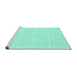 Sideview of Machine Washable Solid Turquoise Modern Area Rugs, wshabs3079turq