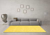 Machine Washable Solid Yellow Modern Rug, wshabs3079yw