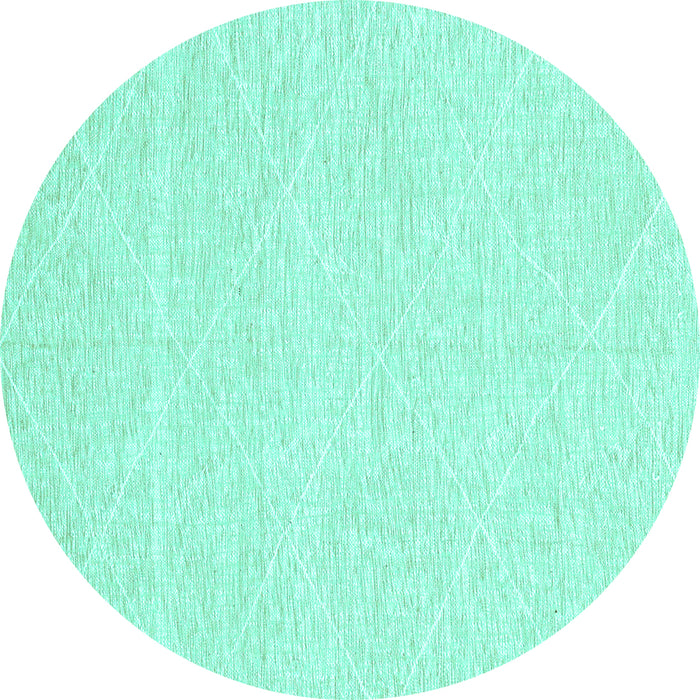Round Solid Turquoise Modern Rug, abs3079turq