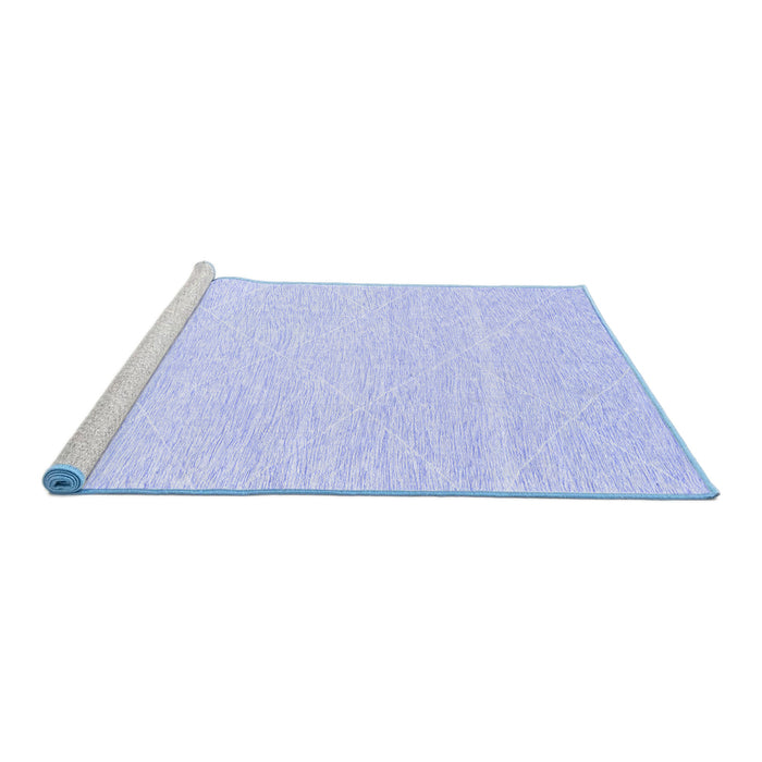 Sideview of Machine Washable Solid Blue Modern Rug, wshabs3079blu