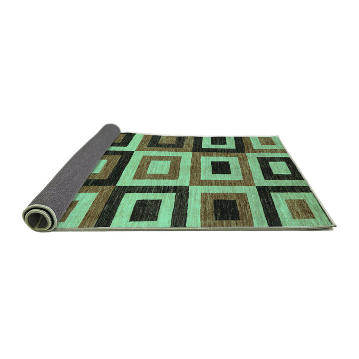 Sideview of Abstract Turquoise Modern Rug, abs307turq