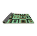 Sideview of Abstract Turquoise Modern Rug, abs307turq