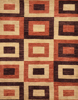 Abstract Red Modern Rug, abs307