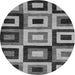 Round Abstract Gray Modern Rug, abs307gry