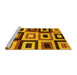 Sideview of Machine Washable Abstract Yellow Modern Rug, wshabs307yw