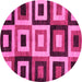 Round Abstract Pink Modern Rug, abs307pnk