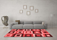 Machine Washable Abstract Red Modern Rug, wshabs307red