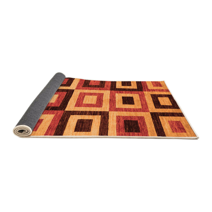Sideview of Abstract Orange Modern Rug, abs307org