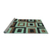 Sideview of Machine Washable Abstract Light Blue Modern Rug, wshabs307lblu