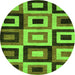 Round Abstract Green Modern Rug, abs307grn