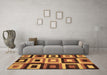 Machine Washable Abstract Brown Modern Rug in a Living Room,, wshabs307brn