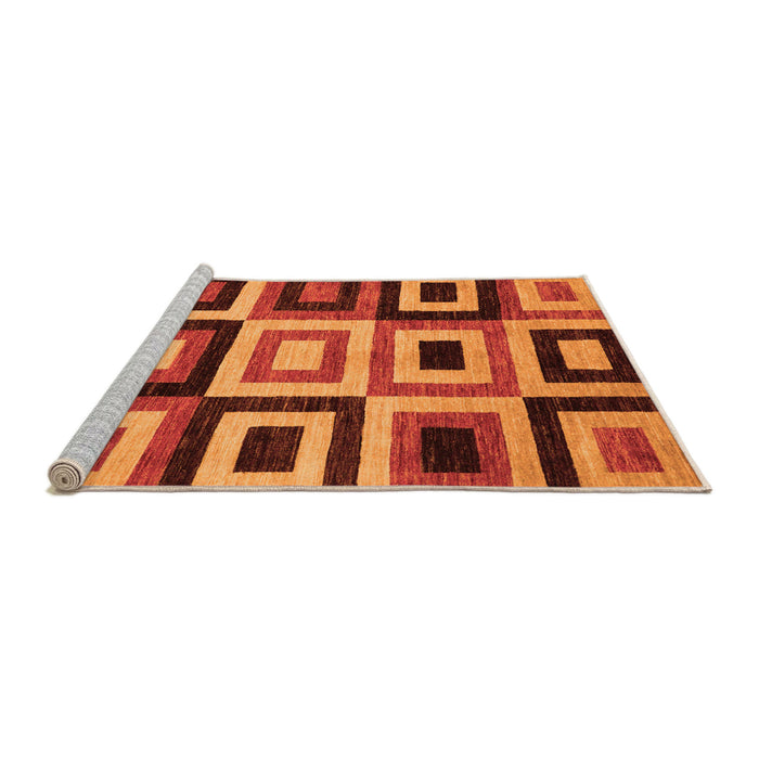 Sideview of Machine Washable Abstract Orange Modern Area Rugs, wshabs307org
