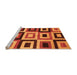 Sideview of Machine Washable Abstract Orange Modern Area Rugs, wshabs307org