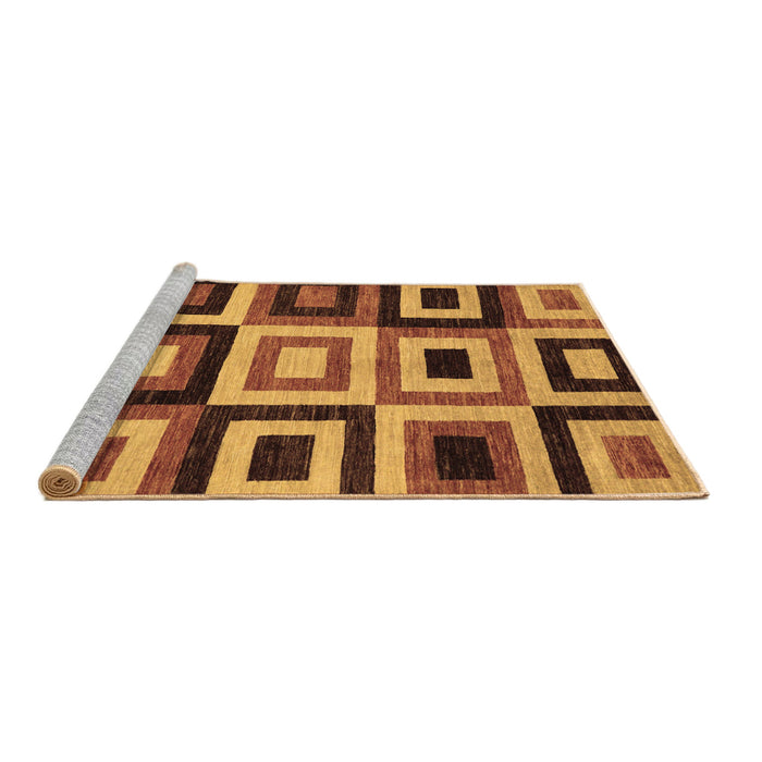 Sideview of Machine Washable Abstract Brown Modern Rug, wshabs307brn