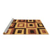 Sideview of Machine Washable Abstract Brown Modern Rug, wshabs307brn