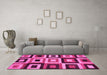 Machine Washable Abstract Pink Modern Rug in a Living Room, wshabs307pnk