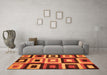 Machine Washable Abstract Orange Modern Area Rugs in a Living Room, wshabs307org