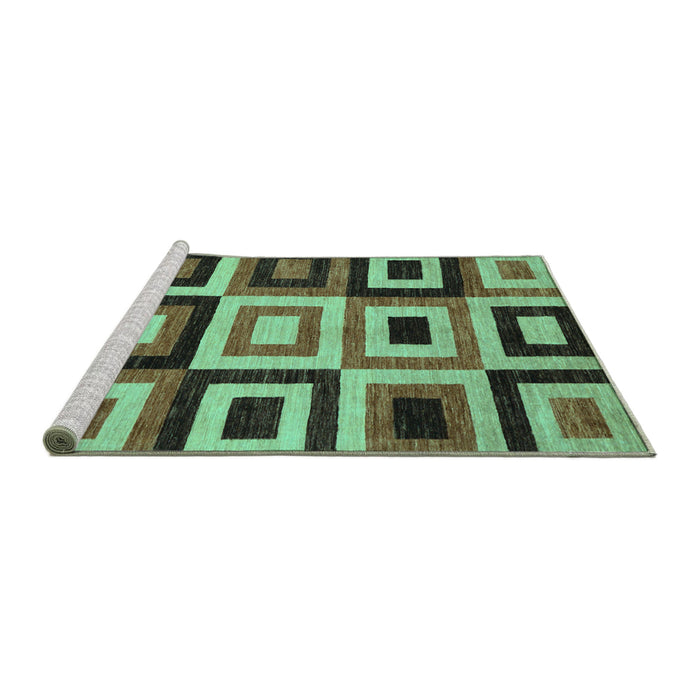 Sideview of Machine Washable Abstract Turquoise Modern Area Rugs, wshabs307turq