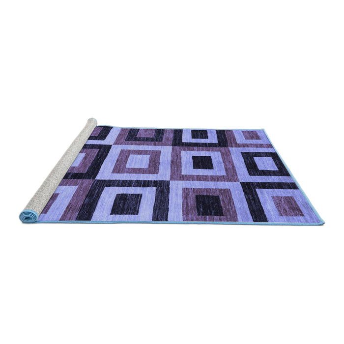 Sideview of Machine Washable Abstract Blue Modern Rug, wshabs307blu
