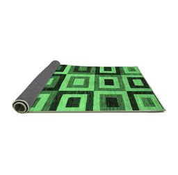 Sideview of Abstract Emerald Green Modern Rug, abs307emgrn