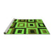 Sideview of Machine Washable Abstract Green Modern Area Rugs, wshabs307grn