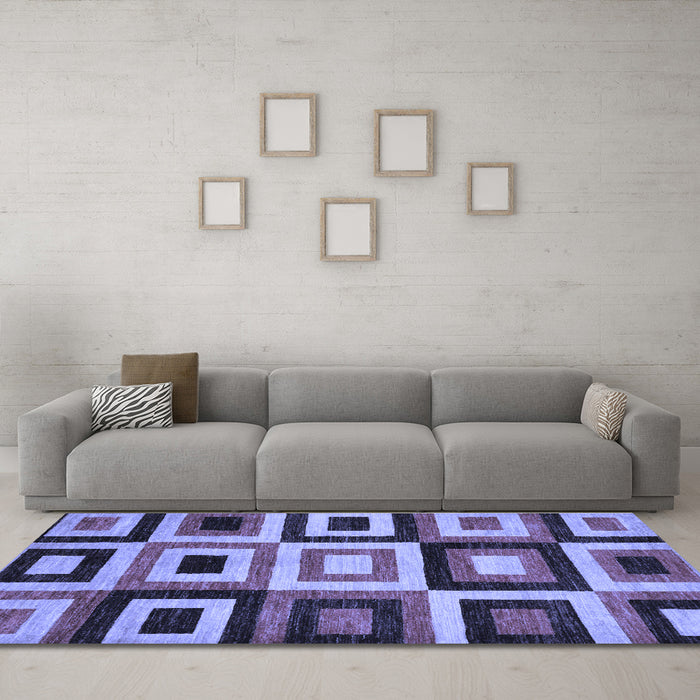 Machine Washable Abstract Blue Modern Rug in a Living Room, wshabs307blu