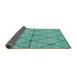 Sideview of Abstract Turquoise Modern Rug, abs3080turq